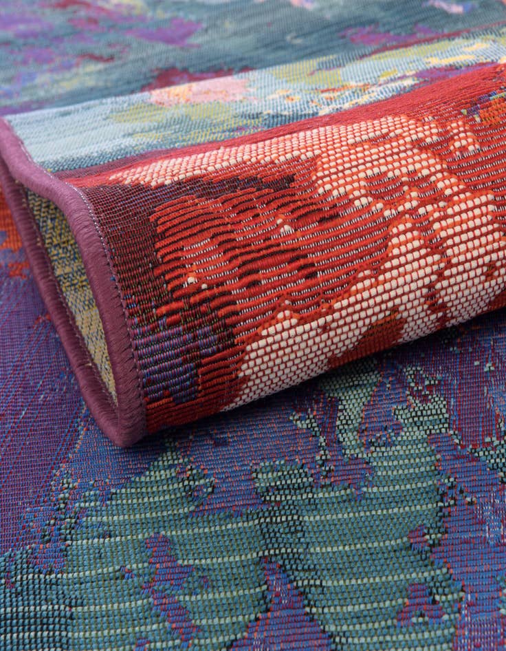 Detail image of 5' x 5' Easy-Clean Modern Indoor / Outdoor Round Rug