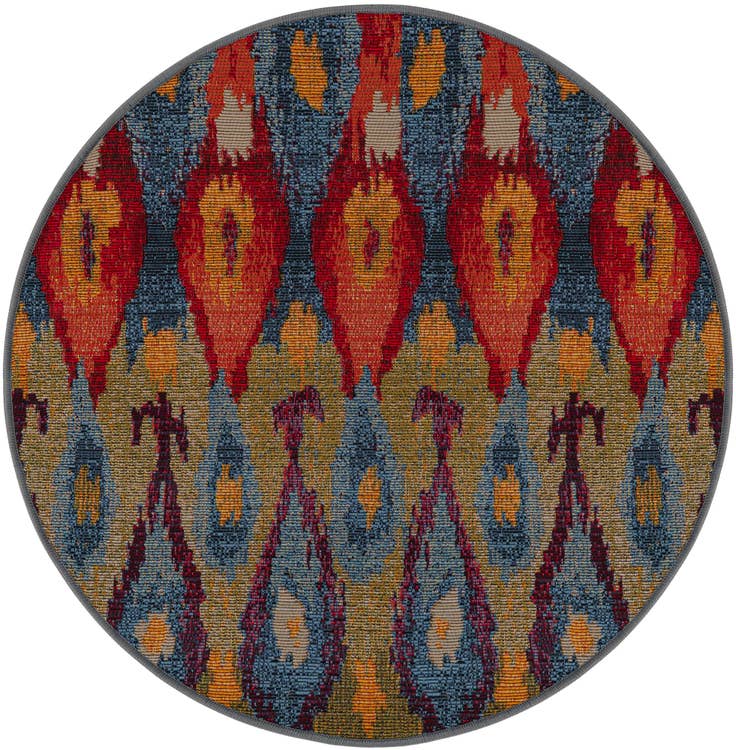 Detail image of 2' 7 x 2' 7 Easy-Clean Modern Indoor / Outdoor Round Rug