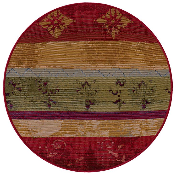 Detail image of 2' 7 x 2' 7 Easy-Clean Modern Indoor / Outdoor Round Rug