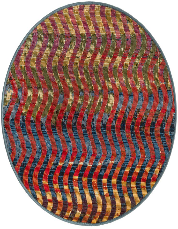 Detail image of 2' 7 x 2' 7 Easy-Clean Modern Indoor / Outdoor Round Rug