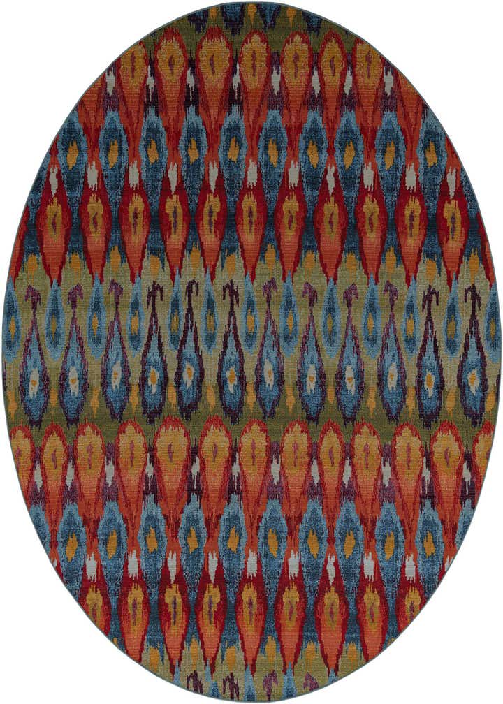10' x 10' Easy-Clean Modern Indoor / Outdoor Round Rug
