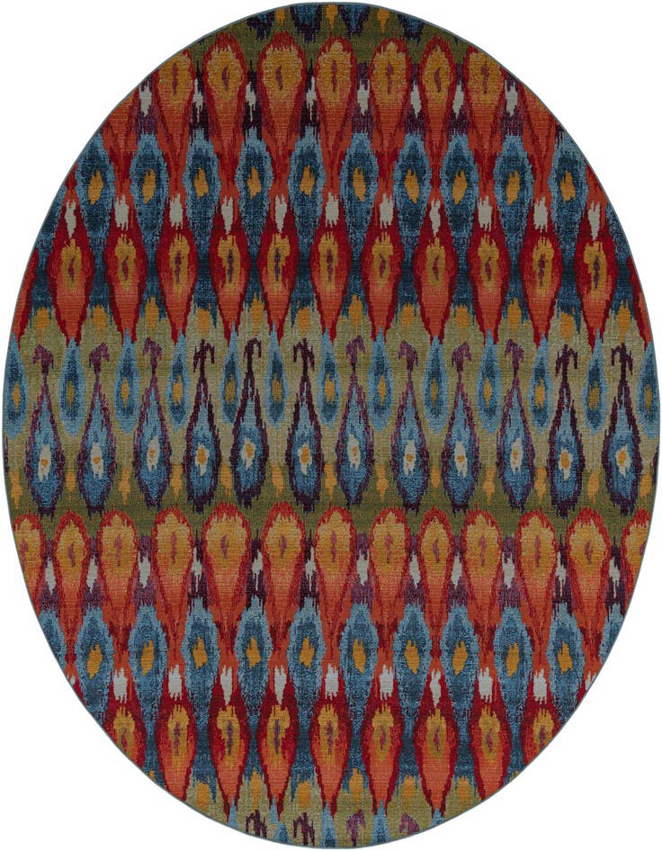 Detail image of 10' x 10' Easy-Clean Modern Indoor / Outdoor Round Rug