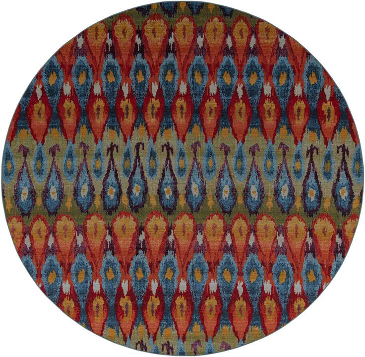 Detail image of 10' x 10' Easy-Clean Modern Indoor / Outdoor Round Rug
