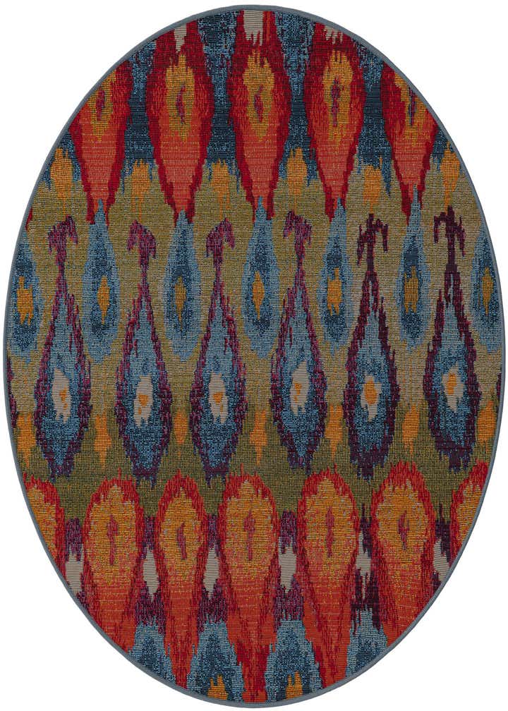 4' x 4' Easy-Clean Modern Indoor / Outdoor Round Rug