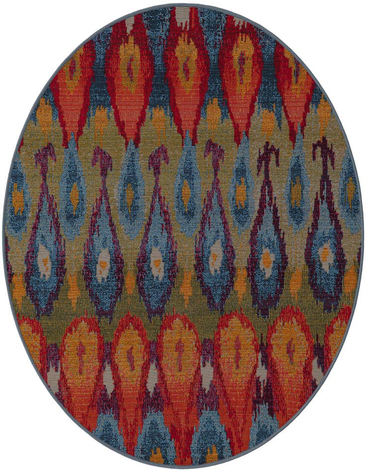 Detail image of 4' x 4' Easy-Clean Modern Indoor / Outdoor Round Rug