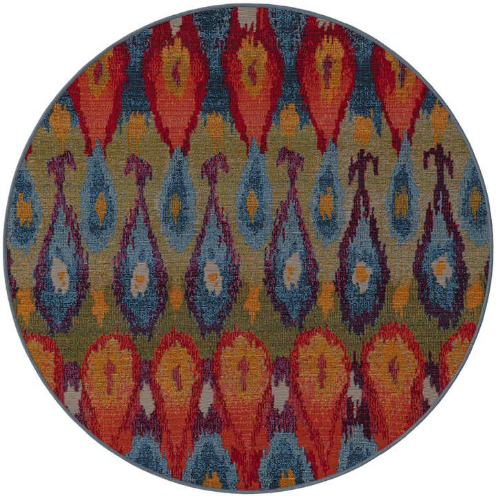 4' x 4' Easy-Clean Modern Indoor / Outdoor Round Rug