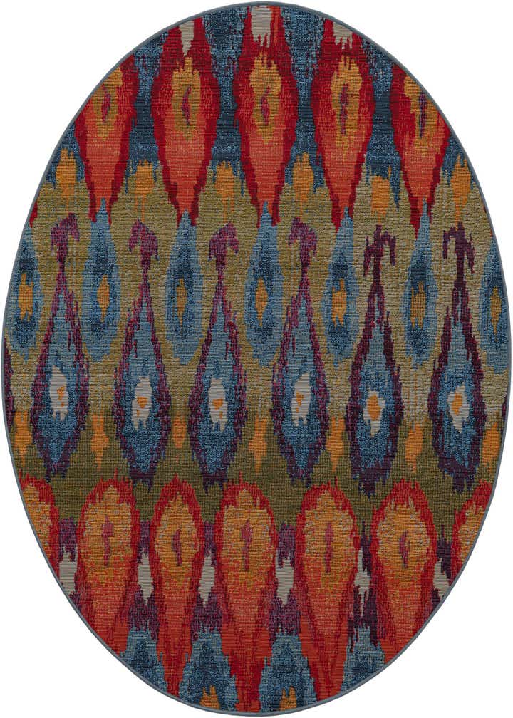 5' x 5' Easy-Clean Modern Indoor / Outdoor Round Rug