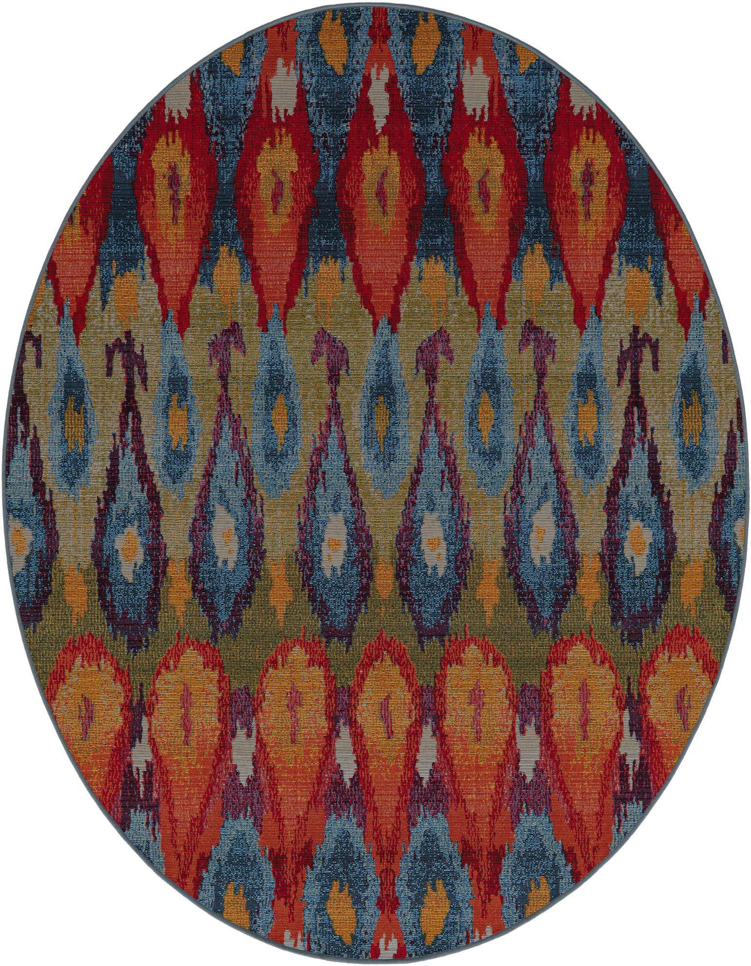 6' x 6' Easy-Clean Modern Indoor / Outdoor Round Rug