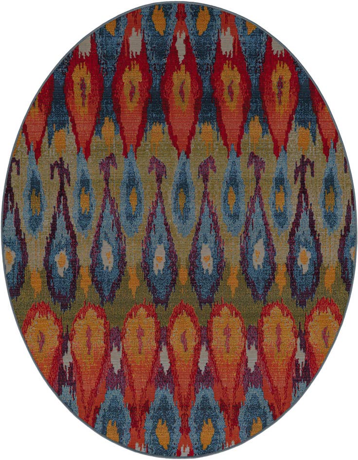 Detail image of 6' x 6' Easy-Clean Modern Indoor / Outdoor Round Rug