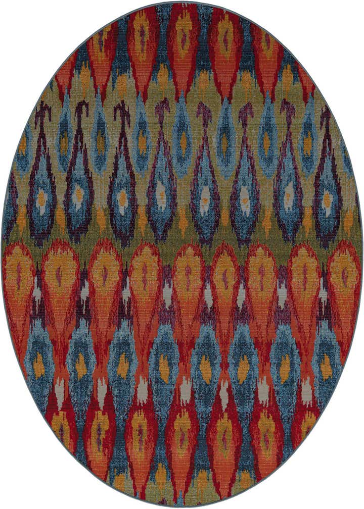 7' x 7' Easy-Clean Modern Indoor / Outdoor Round Rug