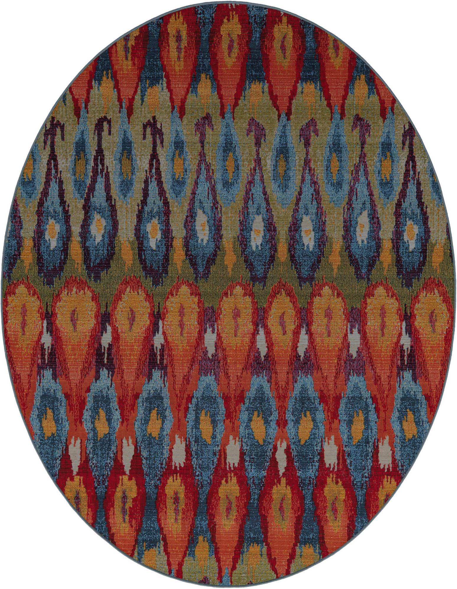 7' x 7' Easy-Clean Modern Indoor / Outdoor Round Rug