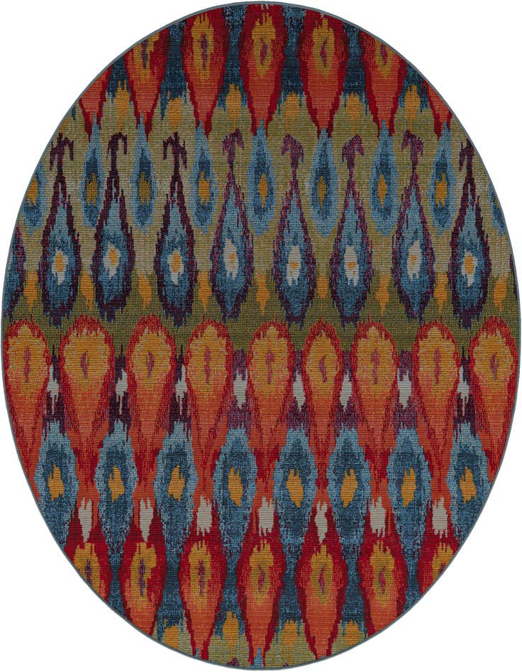 Detail image of 7' x 7' Easy-Clean Modern Indoor / Outdoor Round Rug