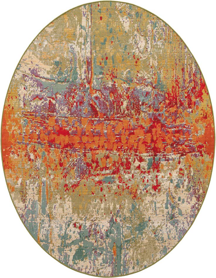 Detail image of 6' x 6' Easy-Clean Modern Indoor / Outdoor Round Rug