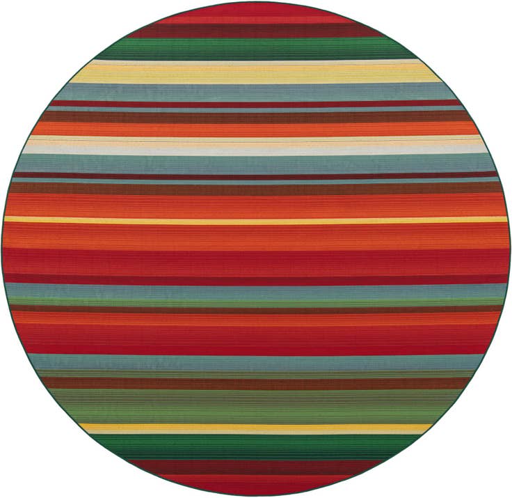 Detail image of 10' x 10' Easy-Clean Modern Indoor / Outdoor Round Rug