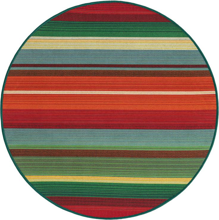 Detail image of 3' x 3' Easy-Clean Modern Indoor / Outdoor Round Rug