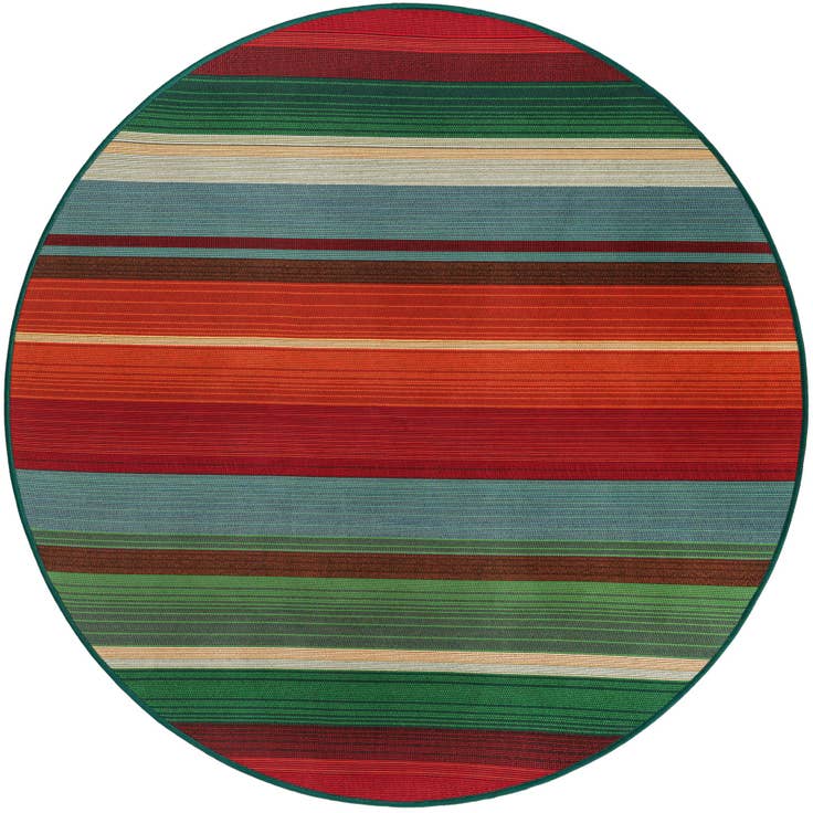 Detail image of 4' x 4' Easy-Clean Modern Indoor / Outdoor Round Rug