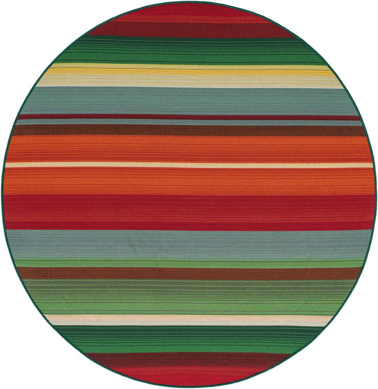 Detail image of 5' x 5' Easy-Clean Modern Indoor / Outdoor Round Rug