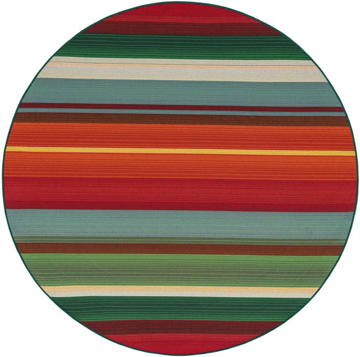 Detail image of 6' x 6' Easy-Clean Modern Indoor / Outdoor Round Rug