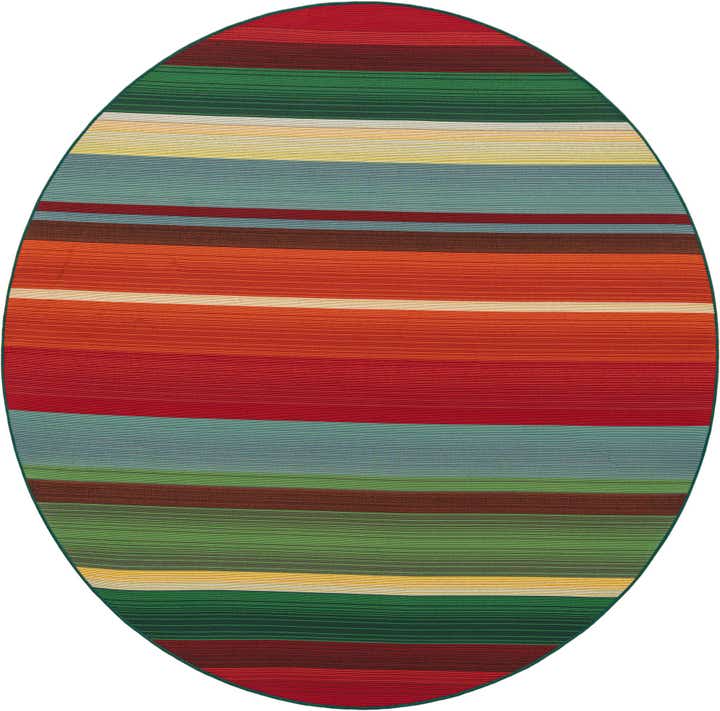 7' x 7' Easy-Clean Modern Indoor / Outdoor Round Rug