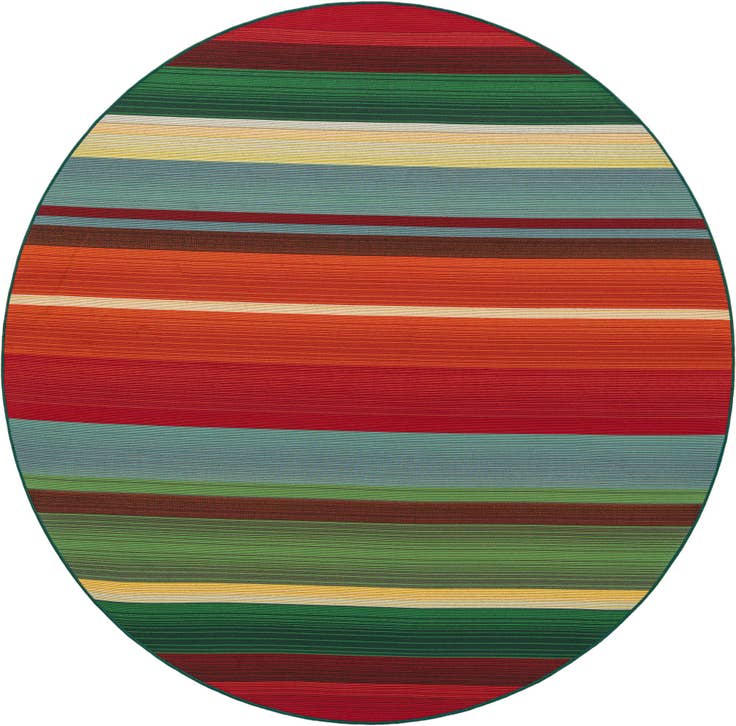 Detail image of 7' x 7' Easy-Clean Modern Indoor / Outdoor Round Rug