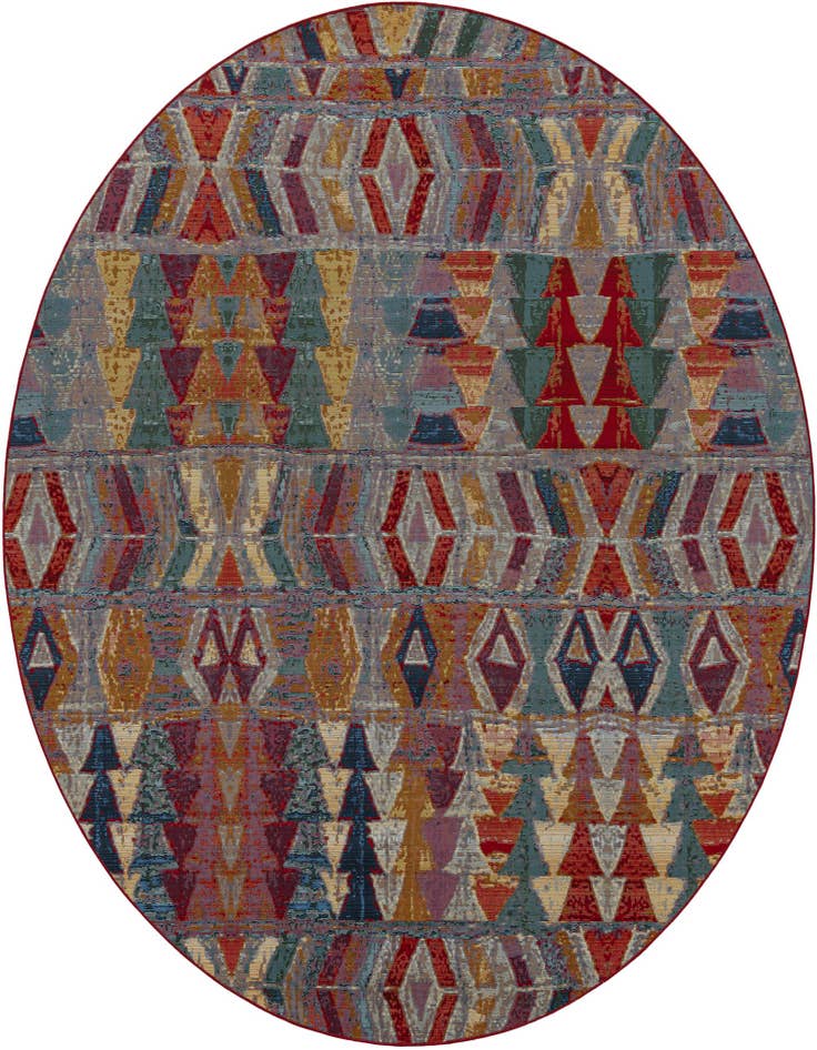 Detail image of 10' x 10' Easy-Clean Modern Indoor / Outdoor Round Rug