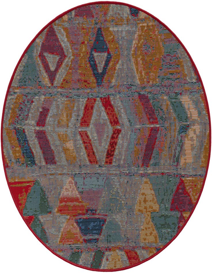 Detail image of 3' x 3' Easy-Clean Modern Indoor / Outdoor Round Rug