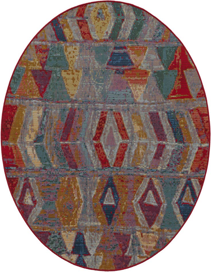 Detail image of 5' x 5' Easy-Clean Modern Indoor / Outdoor Round Rug