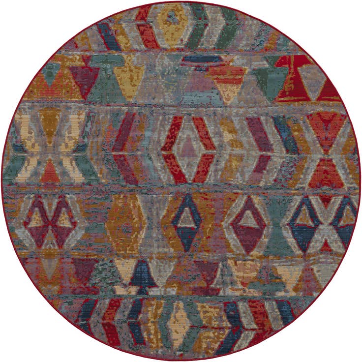 Detail image of 6' x 6' Easy-Clean Modern Indoor / Outdoor Round Rug