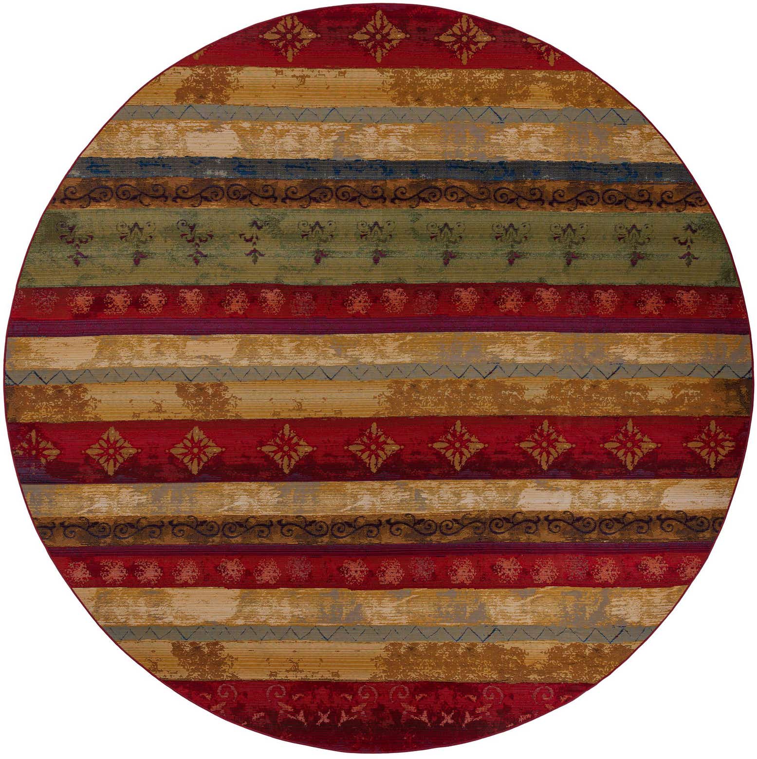 12' x 12' Easy-Clean Modern Indoor / Outdoor Round Rug