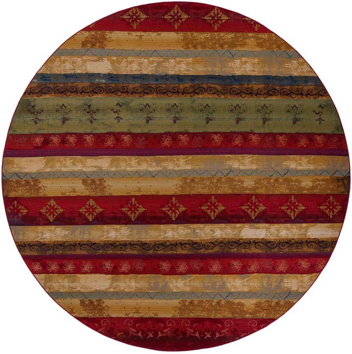 12' x 12' Easy-Clean Modern Indoor / Outdoor Round Rug