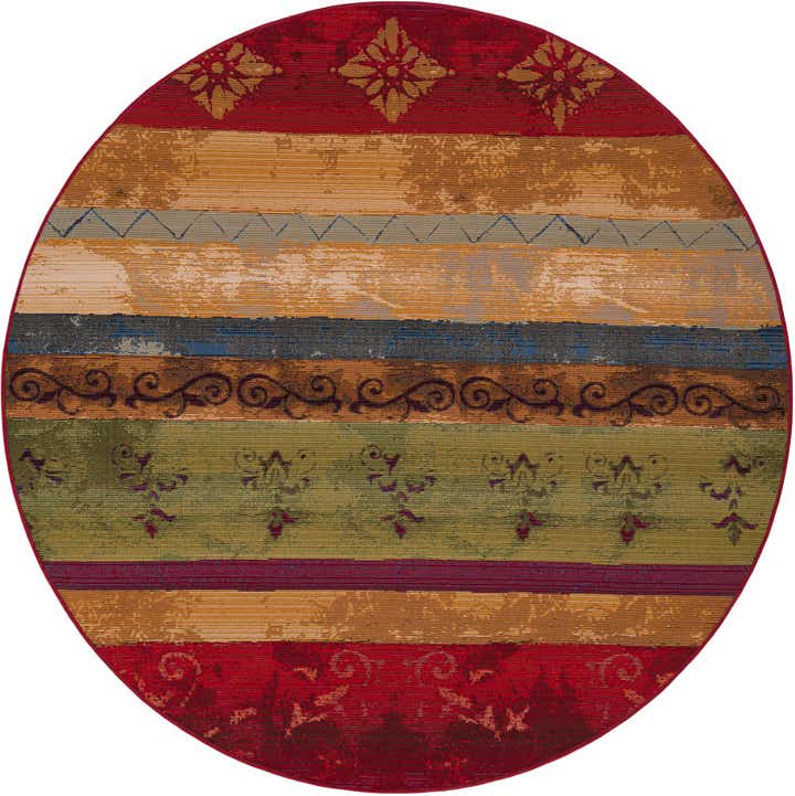 6' x 6' Easy-Clean Modern Indoor / Outdoor Round Rug