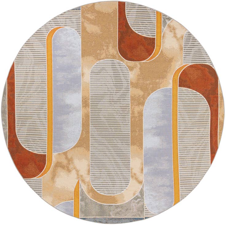 Detail image of 10' x 10' Easy-Clean Modern Indoor / Outdoor Round Rug