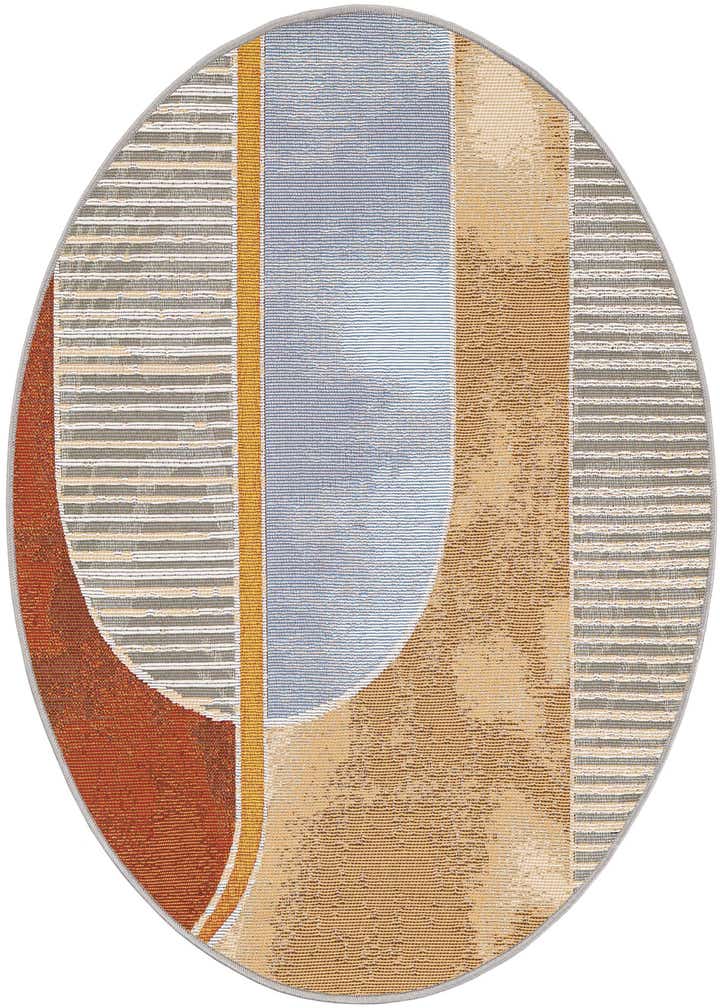 3' 3 x 3' 3 Easy-Clean Modern Indoor / Outdoor Round Rug