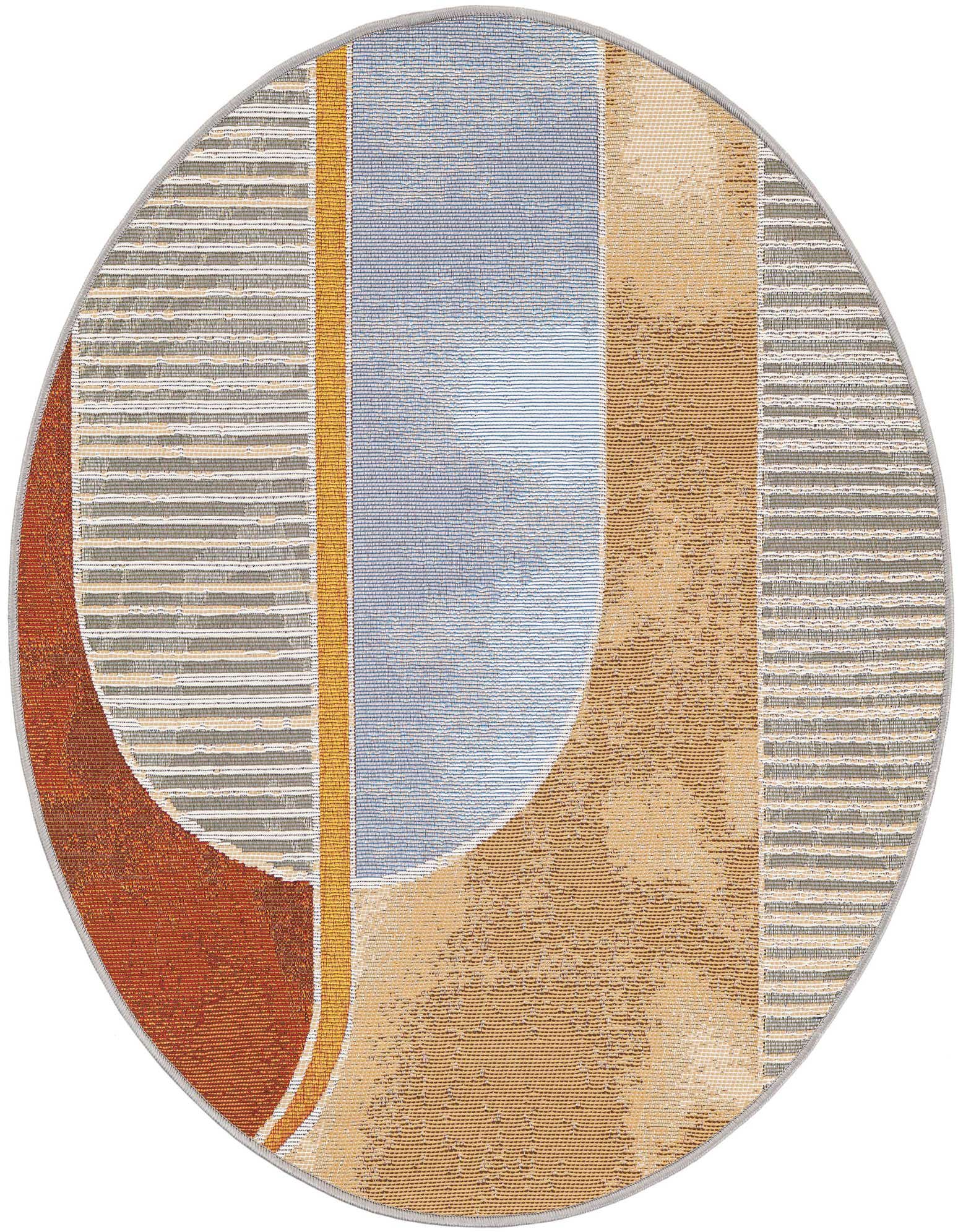 3' 3 x 3' 3 Easy-Clean Modern Indoor / Outdoor Round Rug