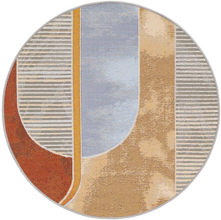 Detail image of 3' 3 x 3' 3 Easy-Clean Modern Indoor / Outdoor Round Rug