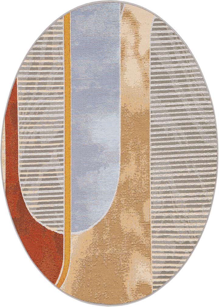 4' 1 x 4' 1 Easy-Clean Modern Indoor / Outdoor Round Rug
