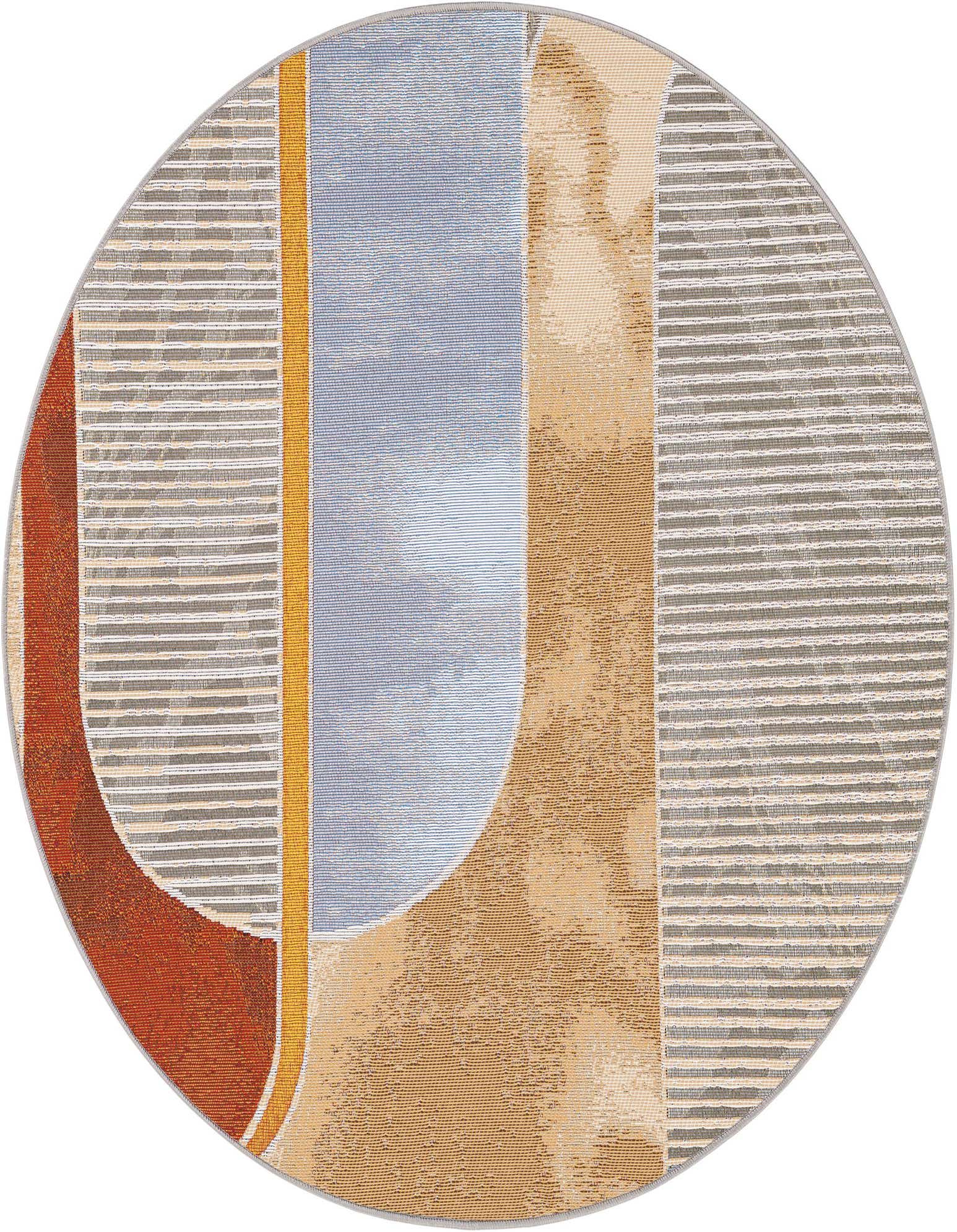 4' 1 x 4' 1 Easy-Clean Modern Indoor / Outdoor Round Rug
