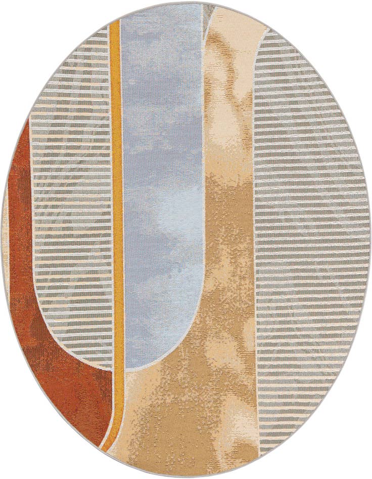 Detail image of 5' 3 x 5' 3 Easy-Clean Modern Indoor / Outdoor Round Rug