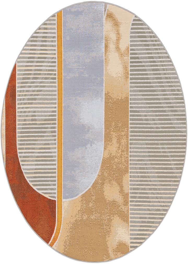 6' 1 x 6' 1 Easy-Clean Modern Indoor / Outdoor Round Rug