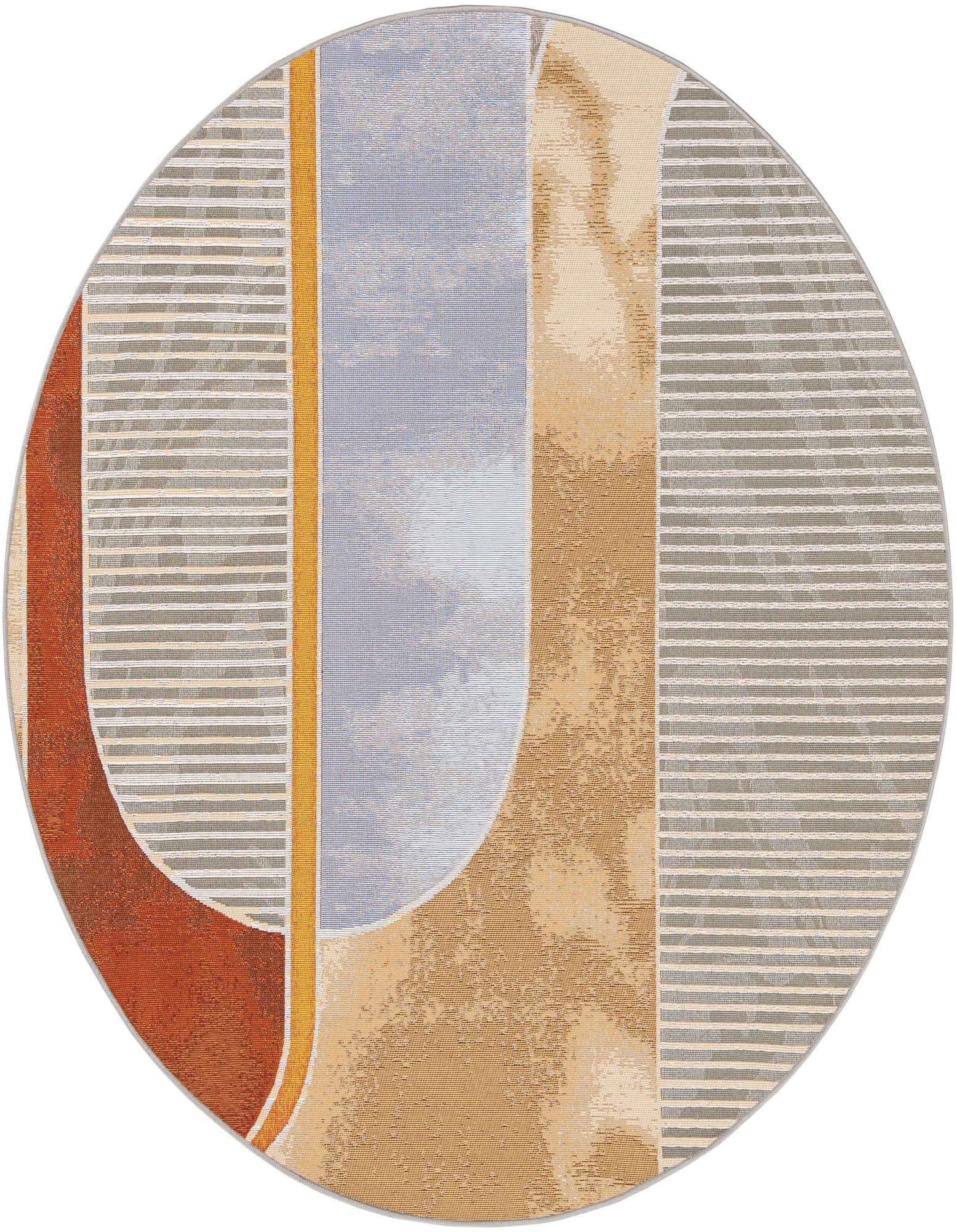 6' 1 x 6' 1 Easy-Clean Modern Indoor / Outdoor Round Rug