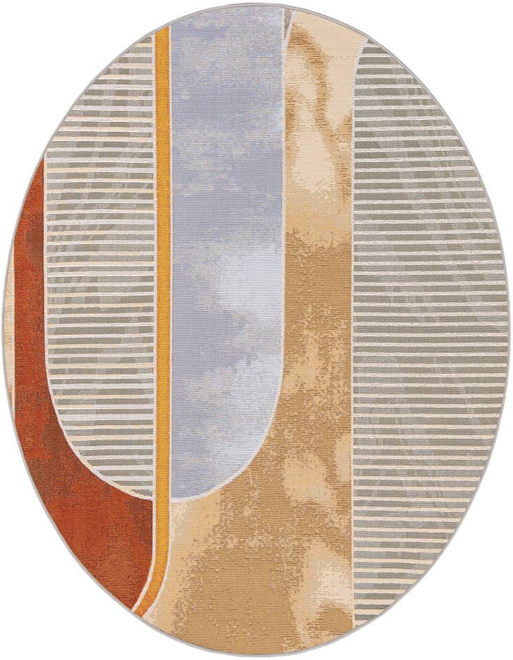 Detail image of 6' 1 x 6' 1 Easy-Clean Modern Indoor / Outdoor Round Rug