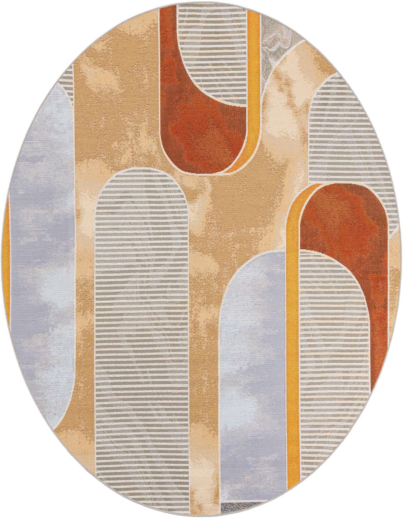 7' 10 x 7' 10 Easy-Clean Modern Indoor / Outdoor Round Rug