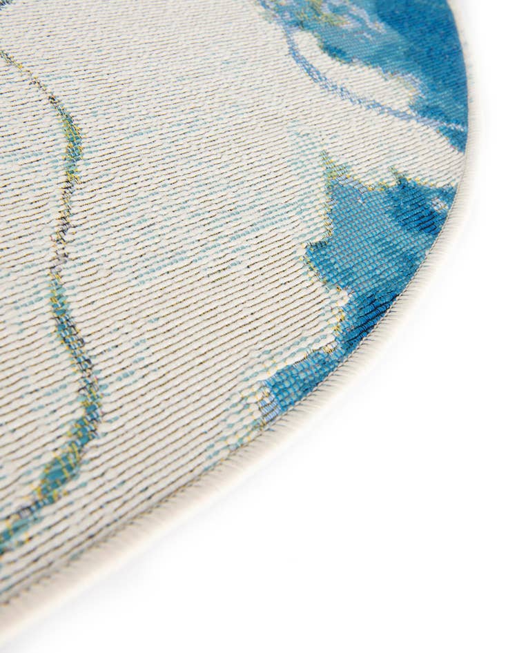 Detail image of 4' 1 x 4' 1  Washable Modern Indoor / Outdoor Round Rug