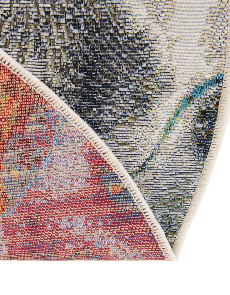 Detail image of 4' 1 x 4' 1  Washable Modern Indoor / Outdoor Round Rug