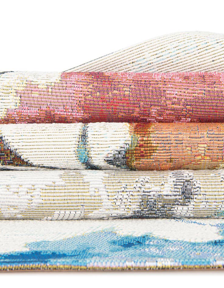 Detail image of 4' 1 x 4' 1  Washable Modern Indoor / Outdoor Round Rug