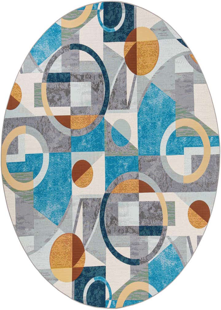 10' x 10' Easy-Clean Modern Indoor / Outdoor Round Rug