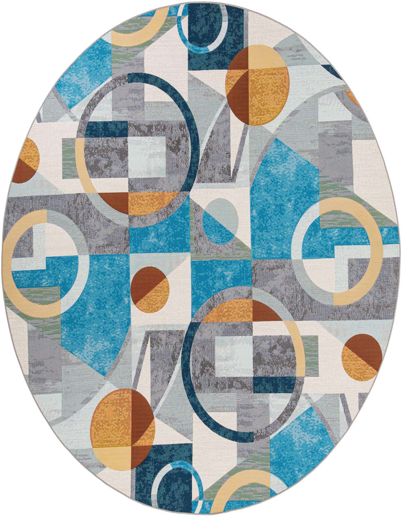 10' x 10' Easy-Clean Modern Indoor / Outdoor Round Rug