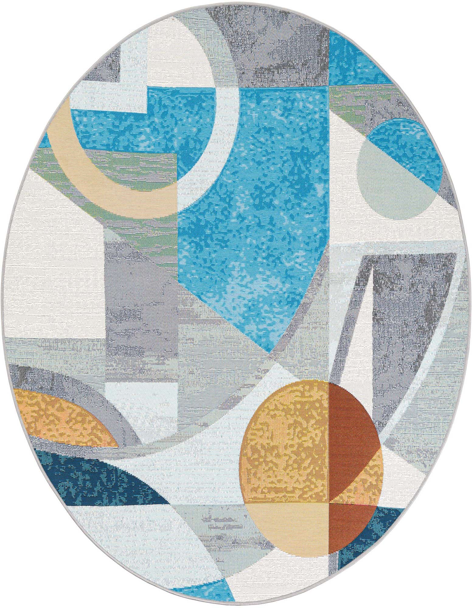 5' 3 x 5' 3 Easy-Clean Modern Indoor / Outdoor Round Rug