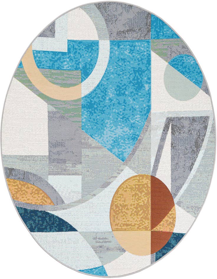 Detail image of 5' 3 x 5' 3 Easy-Clean Modern Indoor / Outdoor Round Rug