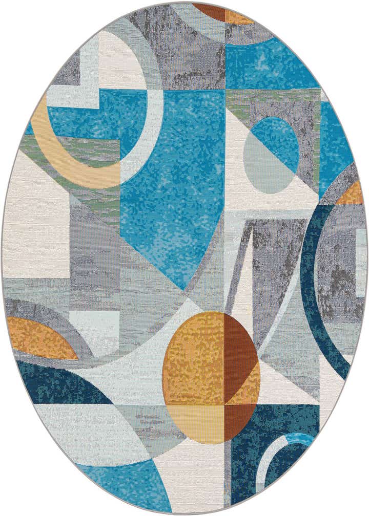 6' 1 x 6' 1 Easy-Clean Modern Indoor / Outdoor Round Rug